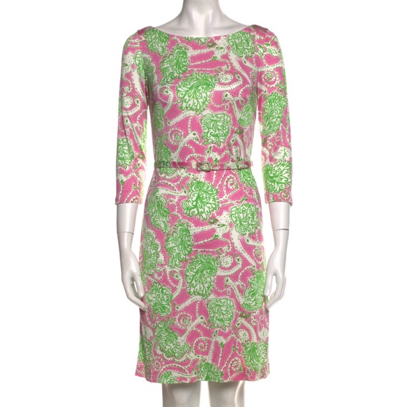 Prada silk mini dress floral printed with belt IT38 - Picture 1 of 5